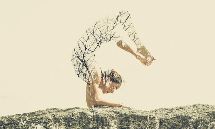 These Surreal Photos Combine Yoga Poses and Plant Elements to Promote Urban Green Spaces